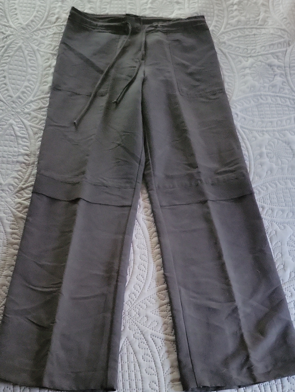 VTG Twik Simons Navy Blue Lightweight Fluid Trouser Pants Wide Leg Mid Rise